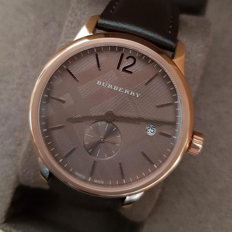 Burberry The Classic Brown Dial Brown Leather Strap Watch for Men - BU10012