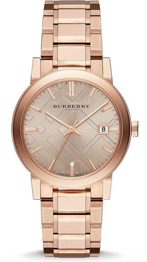 Burberry The Classic Rose Gold Dial Rose Gold Steel Strap Watch for Men - BU10013