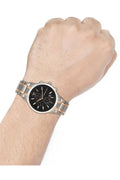 Emporio Armani Chronograph Black Dial Two Tone Steel Strap Watch For Men - AR11165