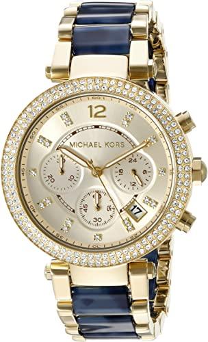 Michael Kors Parker Gold Dial Two Tone Steel Strap Watch for Women - MK6238