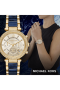 Michael Kors Parker Gold Dial Two Tone Steel Strap Watch for Women - MK6238