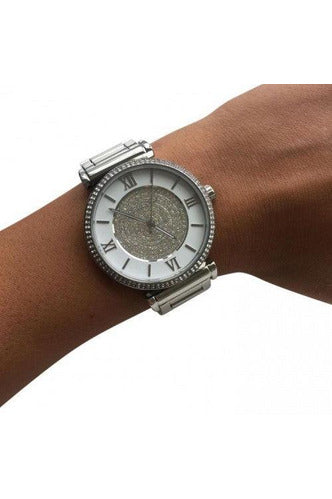 Michael Kors Caitlin Crystal Dial Silver Steel Strap Watch for Women - MK3331