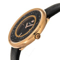 Swarovski Crystalline Pure Black Dial Black Leather Strap Watch for Women - 5275043