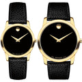 Movado Museum Classic Black Dial Black Leather Strap Watch For Women - 0607016