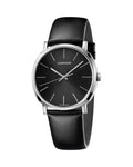 Calvin Klein Posh Black Dial Black Leather Strap Watch for Men - K8Q311C1