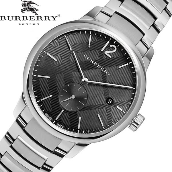 Burberry The Classic Round Black Dial Silver Steel Strap Watch for Men - BU10005