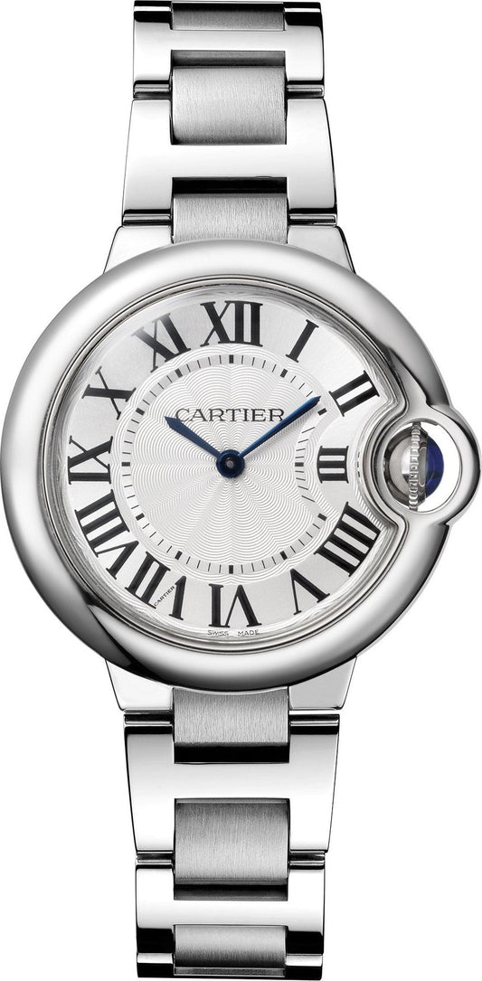Cartier Ballon Bleu De Cartier Silver Dial Silver Steel Strap Watch for Women - W6920084