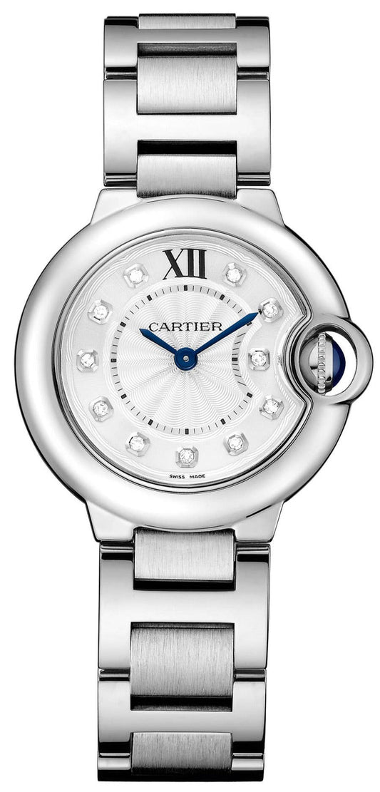Cartier Ballon Bleu de Cartier Diamonds Silver Dial Silver Steel Strap Watch for Women - WE902073