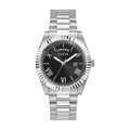 Guess Connoisseur Black Dial Silver Steel Strap Watch for Men - GW0265G1