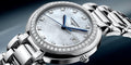 Longines PrimaLuna Automatic Diamonds Mother of Pearl Dial Silver Steel Strap Watch for Women - L8.111.0.87.6