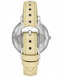 Fossil Jacqueline Three-Hand White Dial Yellow Leather Strap Watch for Women - ES4812