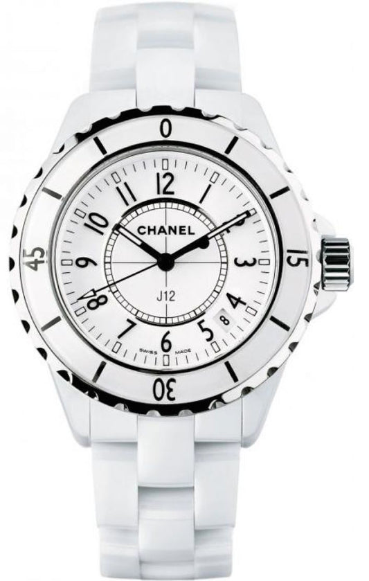 Chanel J12 Ceramic White Dial White Steel Strap Watch for Women - J12 H0968