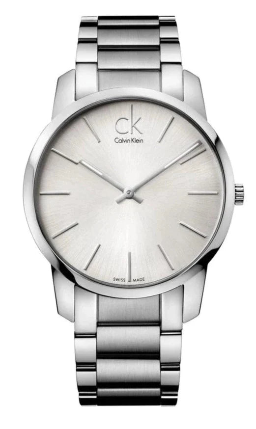 Calvin Klein City Silver Dial Silver Steel Strap Watch for Men - K2G21126