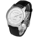 Calvin Klein Infinity Silver Dial Black Leather Strap Watch for Men - K5S341C6