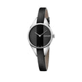 Calvin Klein Rebel Black Grey Dial Black Leather Strap Watch for Women - K8P231C1