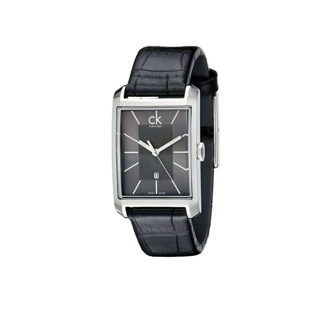 Calvin Klein Window Black Dial Black Leather Strap Watch for Men - K2M23107