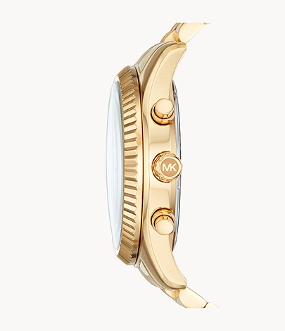 Michael Kors Lexington Gold Dial Gold Steel Strap Watch for Men - MK8494