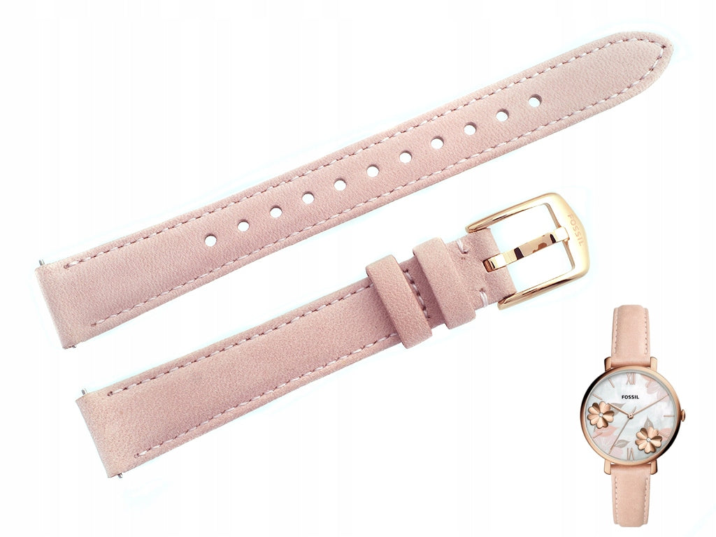 Fossil Jacqueline Three Hand Mother of Pearl Dial Pink Leather Strap Watch for Women - ES4671