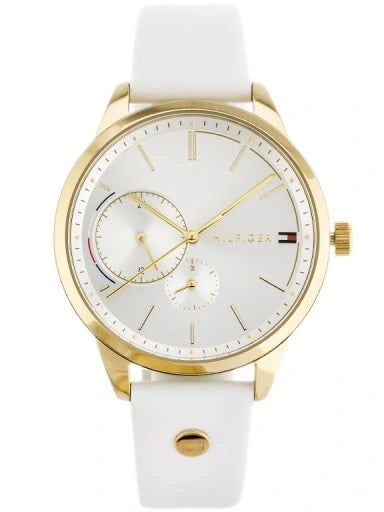 Tommy Hilfiger Brooklyn Quartz White Dial White Leather Strap Watch for Women - 1782018
