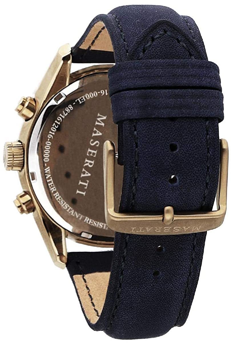 Maserati Traguardo Chronograph Grey Dial Leather Strap Men's Watch - R8871612016