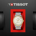 Tissot Luxury Powermatic 80 Gold Dial Silver Steel Strap Watch For Men - T086.407.22.261.00
