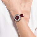 Swarovski Crystalline Aura Red Dial Red Leather Strap Watch for Women - 5558637