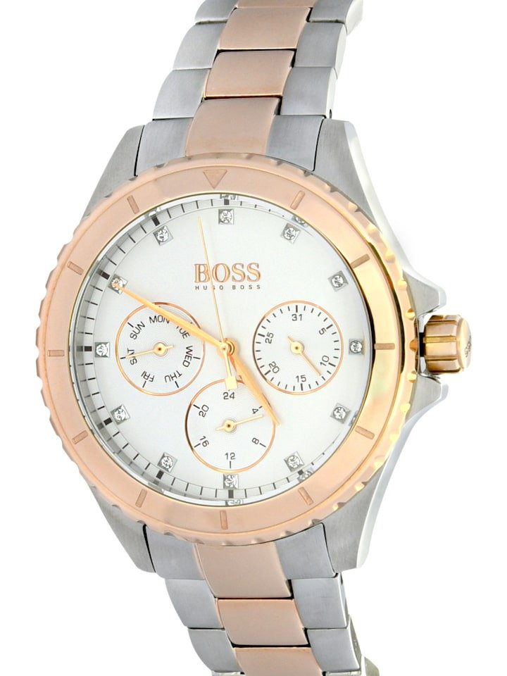 Hugo Boss Hera Chronograph Silver Dial Two Tone Steel Strap Watch for Women -1502446
