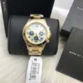 Marc Jacobs Rock Metal Chronograph Gold Dial Gold Steel Strap Watch for Men - MBM3158