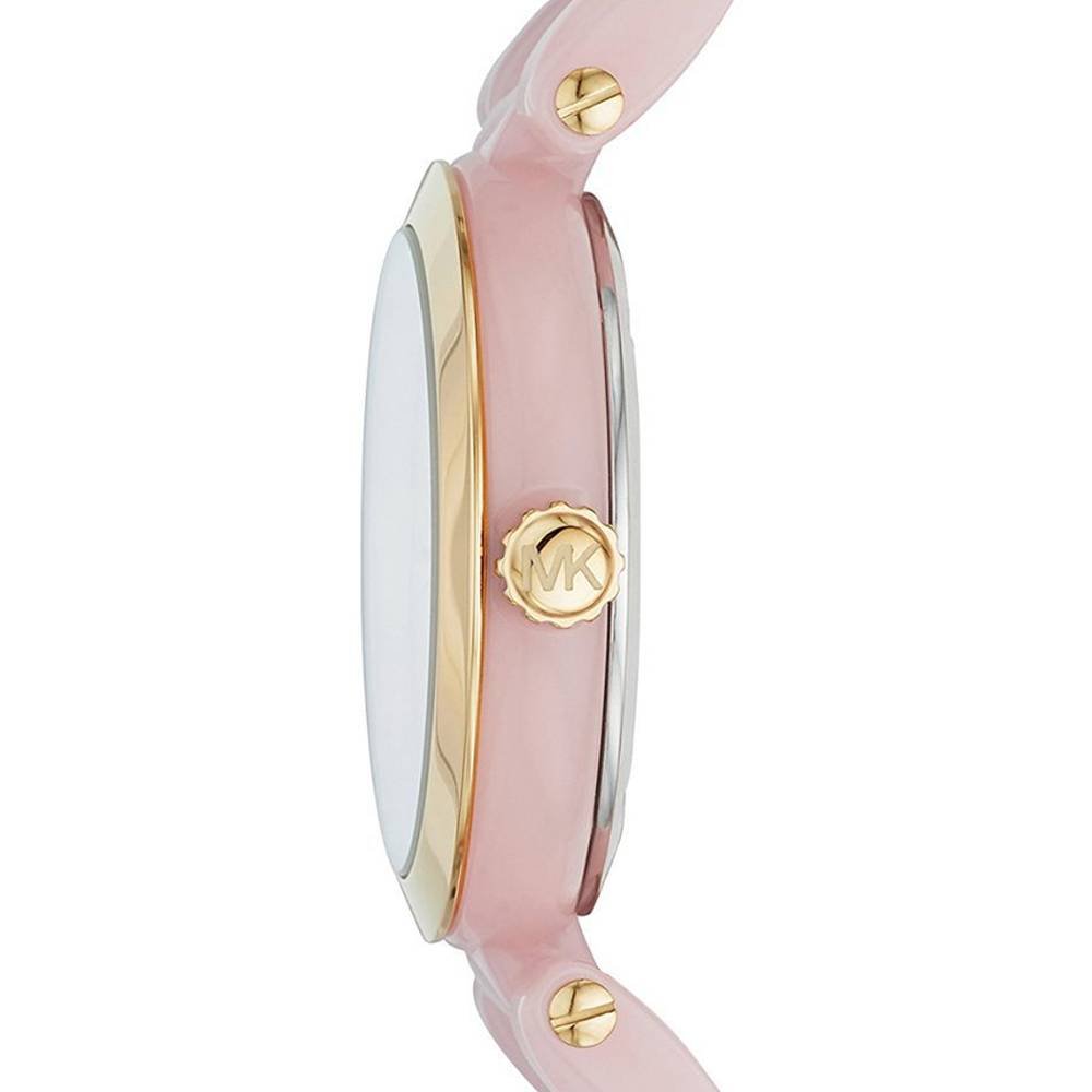 Michael Kors Delray Gold Dial Pink Steel Strap Watch for Women - MK4316