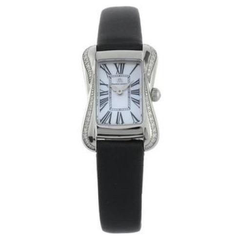 Maurice Lacroix Divina White Mother of Pearl Dial Black Leather Strap Watch for for Women - DV5011-SD531-120