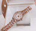 Bulova Crystal Mother of Pearl Dial Rose Gold Steel Strap Watch for Women - 98L197