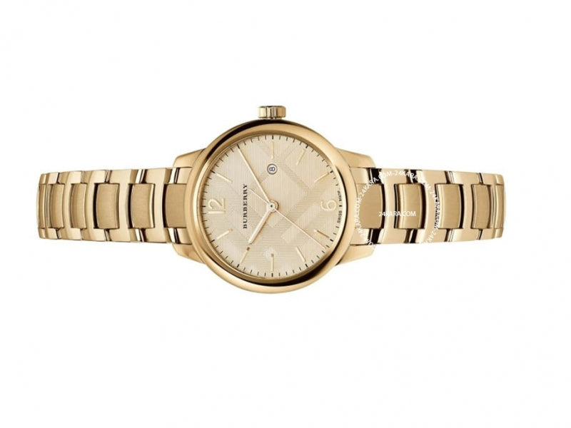 Burberry The Classic Gold Dial Gold Steel Strap Watch for Women - BU10109