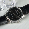 Calvin Klein Infinity Automatic Black Dial Black Leather Strap Watch for Men - K5S341C1