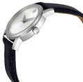 Movado Museum Quartz Silver Dial Black Leather Strap Watch For Men - 2100001