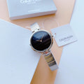 Calvin Klein Authentic Black Dial Silver Steel Strap Watch for Women - K8G23141