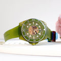 Gucci Dive Automatic Green Dial Green Rubber Strap Unisex Watch - YA136345