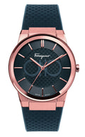 Salvatore Ferragamo Contemporary Sapphire Black Dial Black Silicone Strap Watch for Men - SFHP00420
