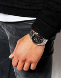 Emporio Armani Classic Chronograph Black Dial Silver Steel Strap Watch For Men - AR2434