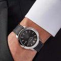 Versace V Urban Black Dial Black Leather Strap Watch for Men - VELQ00119