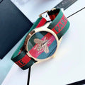 Gucci Le Marche des Merveilles Green & Red Dial Green & Red NATO Strap Unisex Watch - YA126487