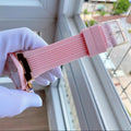 Guess Athena White Dial Pink Rubber Strap Watch for Women - GW0030L4