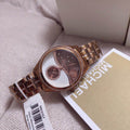 Michael Kors Lauryn Rose Gold Dial Brown Steel Strap Watch for Women - MK3757