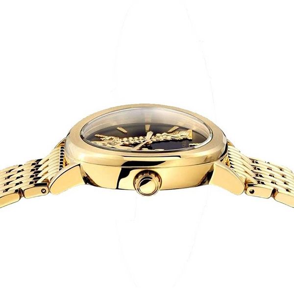 Versace Virtus Quartz Black Dial Gold Steel Strap Watch for Women - VEHC00619