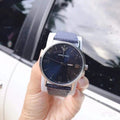 Emporio Armani Kappa Quartz Blue Dial Blue Leather Strap Watch For Women - AR11012