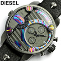 Diesel Badass Chronograph Anthracite Dial Black Leather Strap Watch For Men - DZ7270