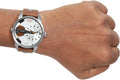 Diesel Mini Daddy Silver Dial Brown Leather Strap Watch For Men - DZ7309