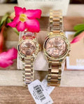 Michael Kors Blair Chronograph Rose Gold Dial Two Tone Steel Strap Watch for Women - MK6316