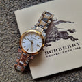 Burberry Heritage Silver Dial Two Tone Stainless Steel Strap Watch for Women - BU1857