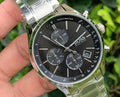 Hugo Boss Grand Prix Black Dial Silver Steel Strap Watch for Men - 1513477