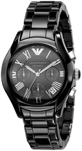 Emporio Armani Ceramica Black Dial Black Steel Strap Watch For Women - AR1401